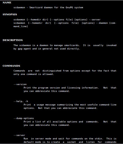 scdaemon — Защита конфиденциальности GNU - поддержка смарт-карт