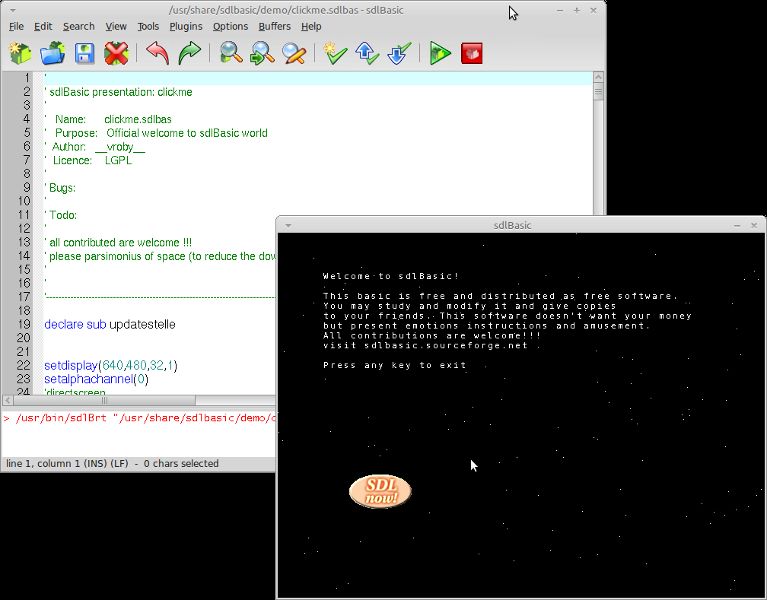 sdlbasic — BASIC-переводчик для разработки игр