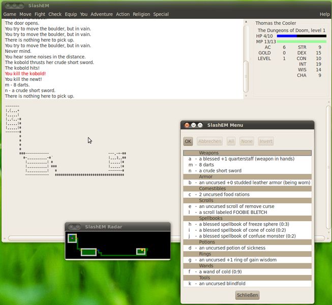 slashem-gtk — вариант Nethack (порт окна Gtk)