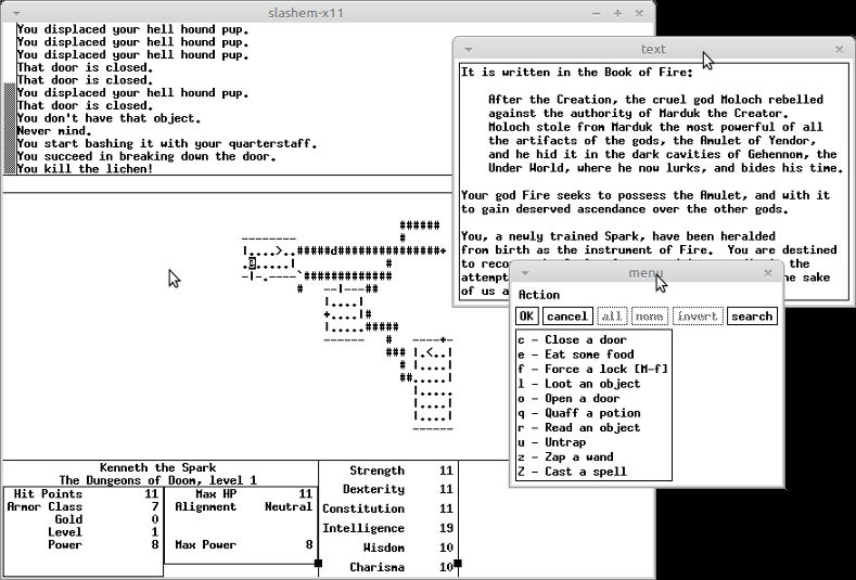slashem-x11 — вариант Nethack (порт окна X11)