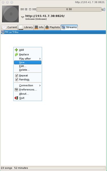 sonata — GTK+ клиент для Daemon Music Player (MPD)