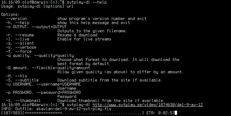 svtplay-dl — программа для загрузки видео с сайтов видео по запросу