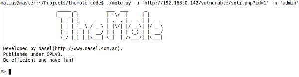 themole — инструмент автоматического запуска SQL-инъекций