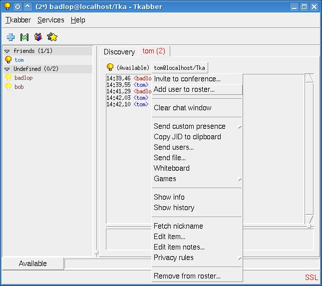 tkabber — GUI-клиент для протокола обмена мгновенными сообщениями XMPP (Jabber)