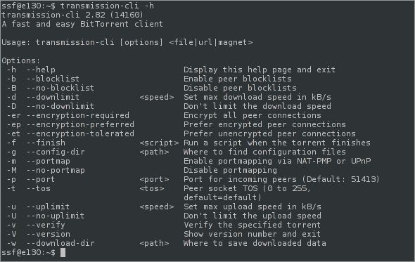 transmission-cli — легкий клиент BitTorrent (программы командной строки)