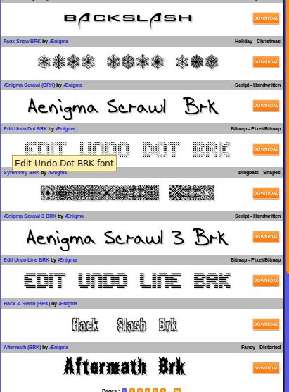 ttf-aenigma — 465 бесплатных шрифтов TrueType от Brian Kent