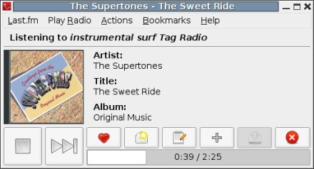 vagalume — Клиент GTK+ для совместимых с Last.fm радиоуслуг