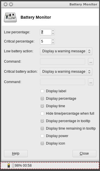 xfce4-battery-plugin — плагин для монитора батареи для панели Xfce4