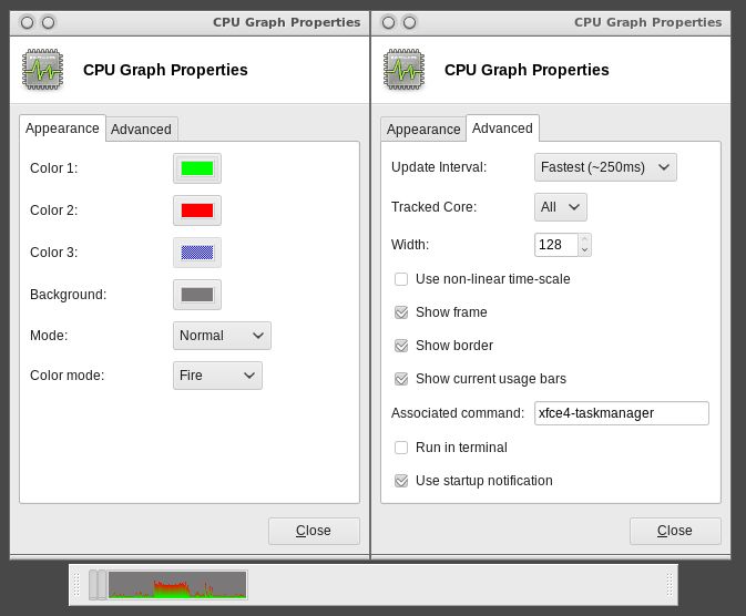 xfce4-cpugraph-plugin — Плагин загрузки графического процессора для панели Xfce4