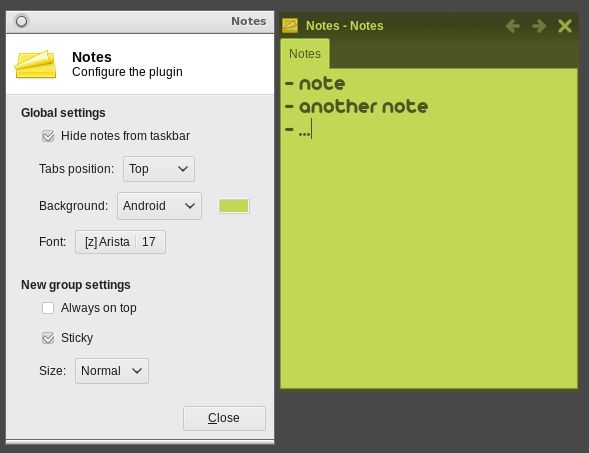 xfce4-notes-plugin — Плагин Notes для рабочего стола Xfce4