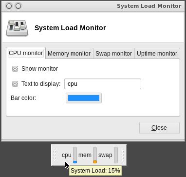 xfce4-systemload-plugin — плагин системного монитора нагрузки для панели Xfce4