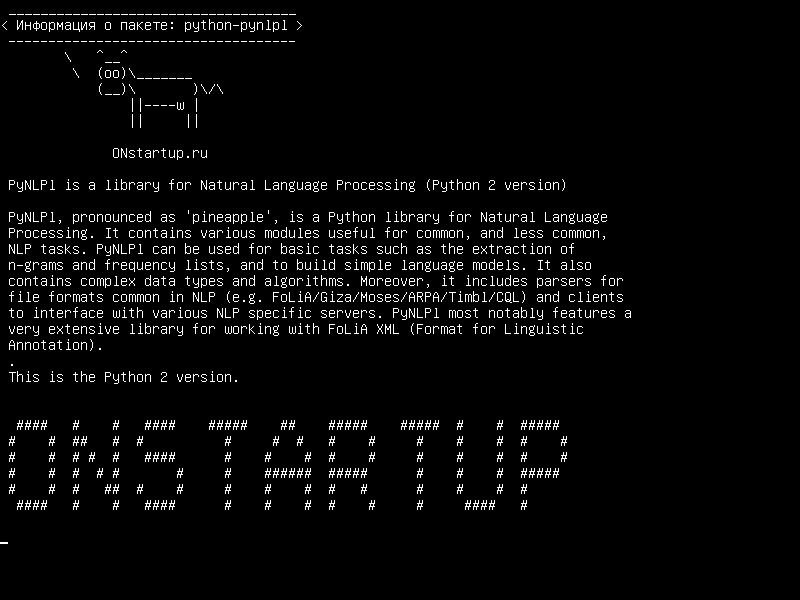 python-pynlpl — PyNLPl - это библиотека для обработки естественного языка (версия Python 2)