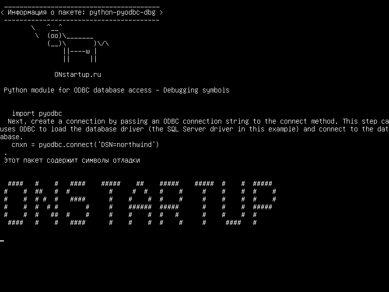 python-pyodbc-dbg — Модуль Python для доступа к базе данных ODBC - Отладочные символы