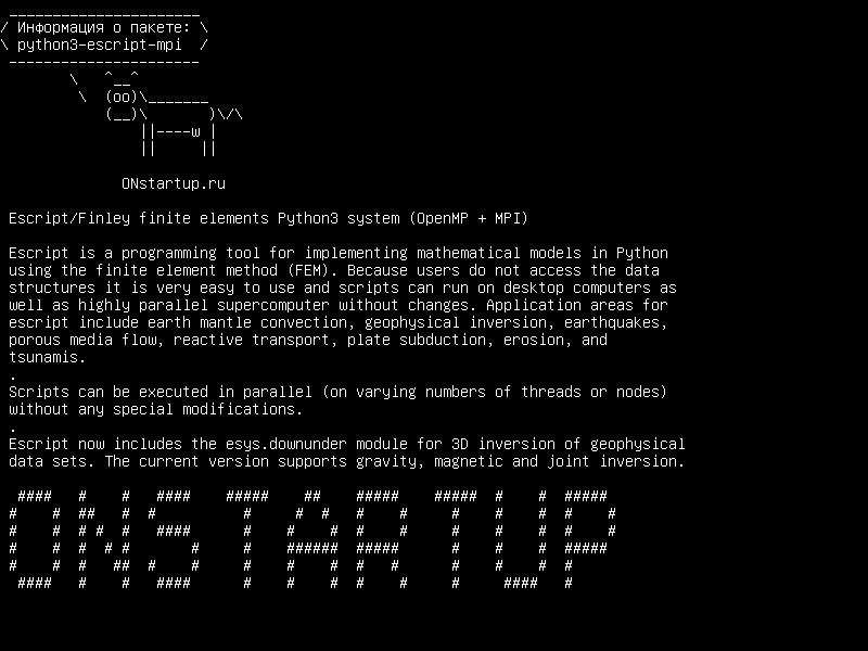python3-escript-mpi — Escript/Finley конечные элементы Система Python3 (OpenMP + MPI)