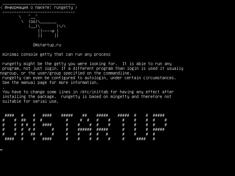 rungetty — минимальная консоль getty, которая может запускать любой процесс
