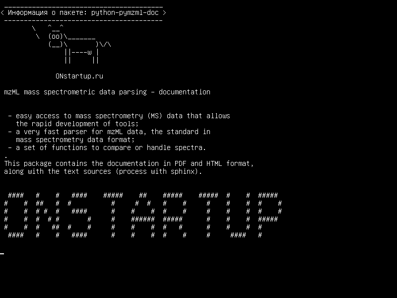 python-pymzml-doc — mzML анализ масс-спектрометрических данных - документация