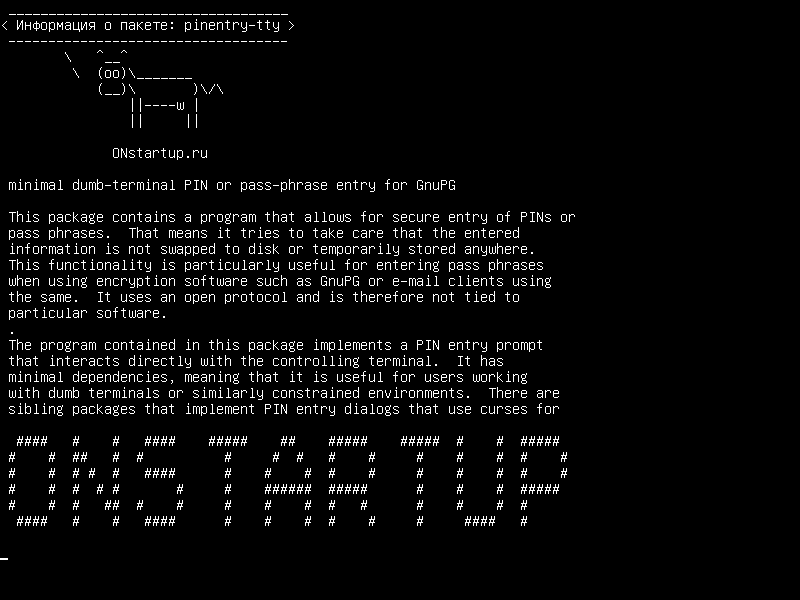 pinentry-tty — минимальный PIN-код терминала или пароль для GnuPG