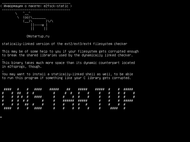 e2fsck-static — статически связанная версия проверки файловой системы ext2/ext3/ext4