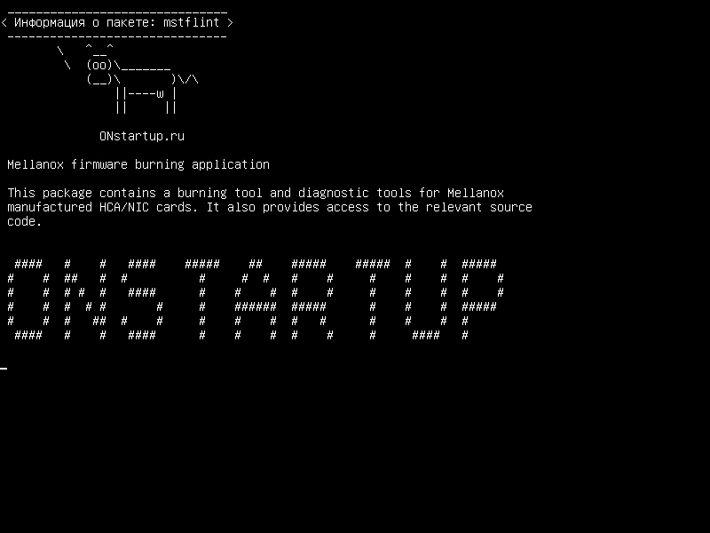 mstflint — Приложение для записи прошивки Mellanox