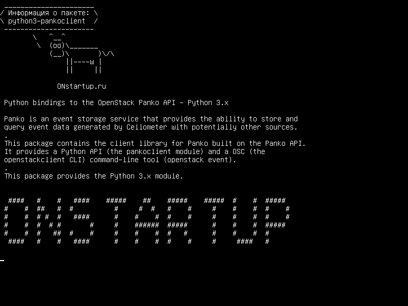 python3-pankoclient — Связывание Python с API OpenStack Panko - Python 3.x