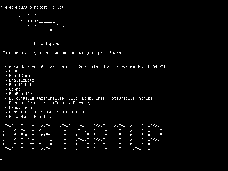 brltty — Доступ к программному обеспечению для слепых с использованием дисплея Брайля