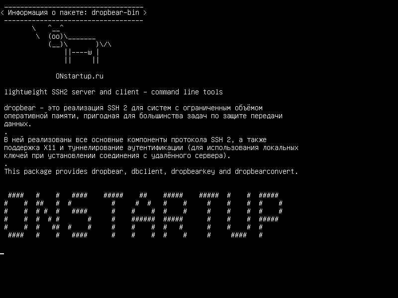 dropbear-bin — легкий сервер SSH2 и клиентские средства командной строки