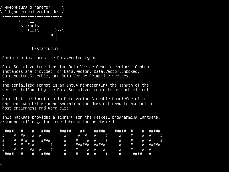 libghc-cereal-vector-dev — Сериализация экземпляров для типов Data.Vector