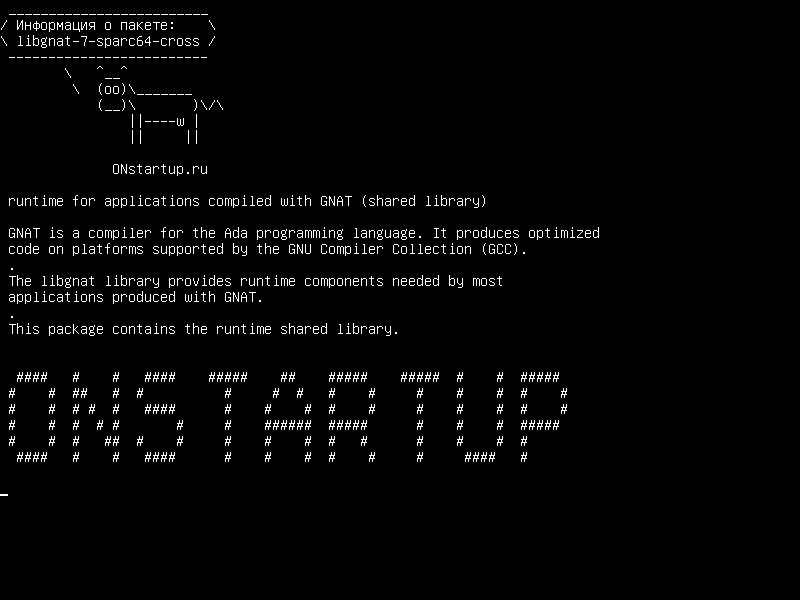 libgnat-7-sparc64-cross — runtime для приложений, скомпилированных с GNAT (разделяемая библиотека)