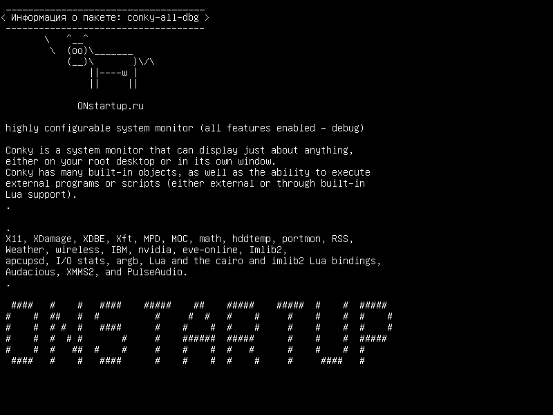 conky-all-dbg — высоко настраиваемый системный монитор (все функции включены - отладка)