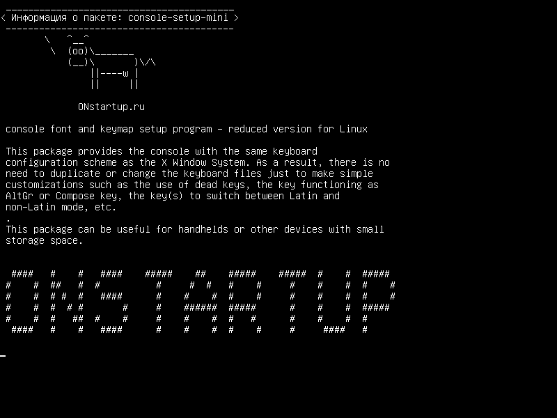 console-setup-mini — консольный шрифт и программа настройки клавиатуры - уменьшенная версия для Linux