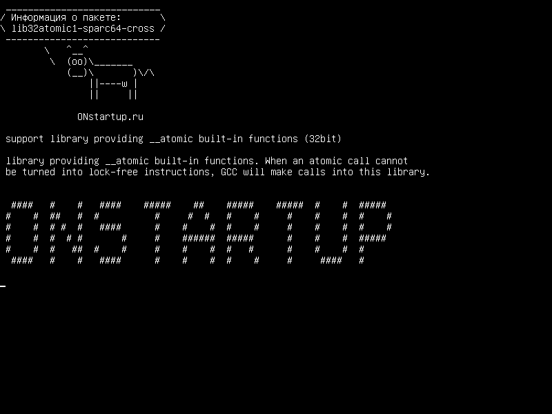lib32atomic1-sparc64-cross — библиотека поддержки, обеспечивающая встроенные функции __atomic (32 бит)
