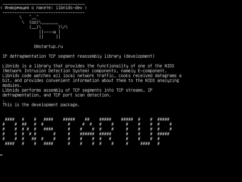 libnids-dev — Дефрагментация IP. Библиотека повторной сборки сегмента TCP (разработка)