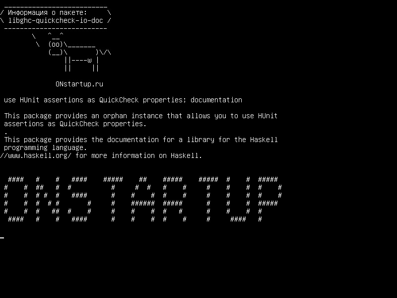 libghc-quickcheck-io-doc — использовать утверждения HUnit как свойства QuickCheck; документация