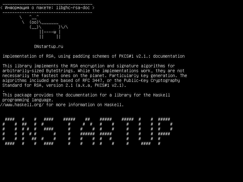 libghc-rsa-doc — реализация RSA, с использованием схем заполнения PKCS # 1 v2.1; документация