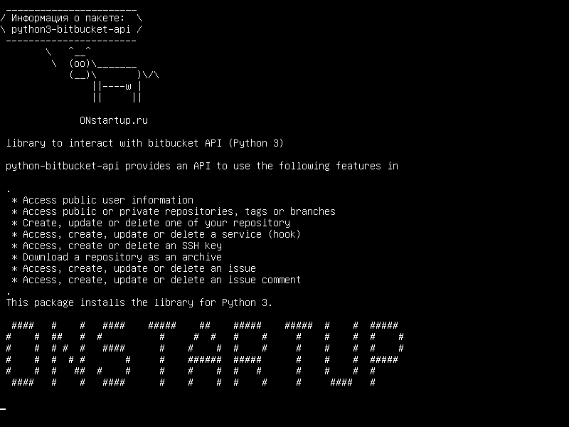 python3-bitbucket-api — библиотека для взаимодействия с API-интерфейсом bitbucket (Python 3)