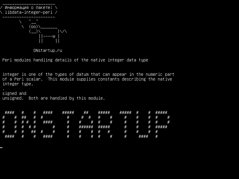 libdata-integer-perl — Модули Perl обрабатывают детали собственного целочисленного типа данных