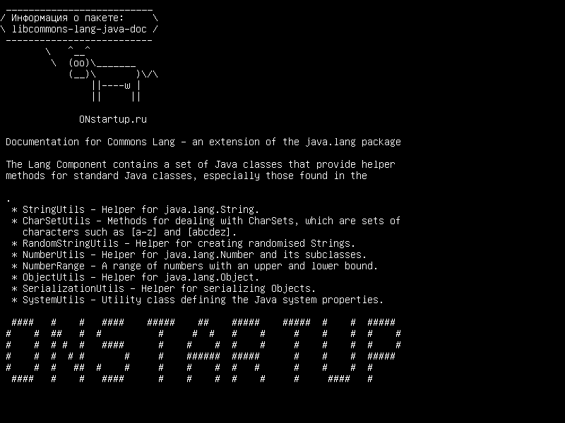 libcommons-lang-java-doc — Документация для Commons Lang - расширение пакета java.lang